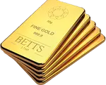 Betts 10 gram gold bars stacked