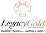 Legacy Gold logo - black writing