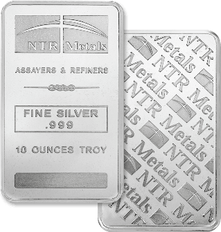 NTR Metals 10oz Silver Bar - Minted up to 2014