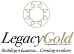 Legacy Gold logo - black writing