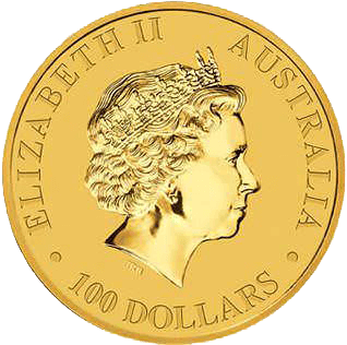 1oz Australian Kangaroo Gold Coin Obverse 2015
