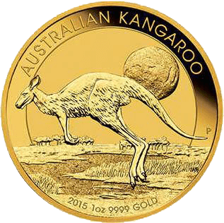 1oz Australian Kangaroo Gold Coin Reverse 2015