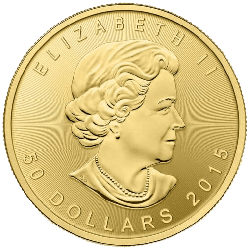 Obverse of 1oz Canadian Maple Leaf Gold Coin