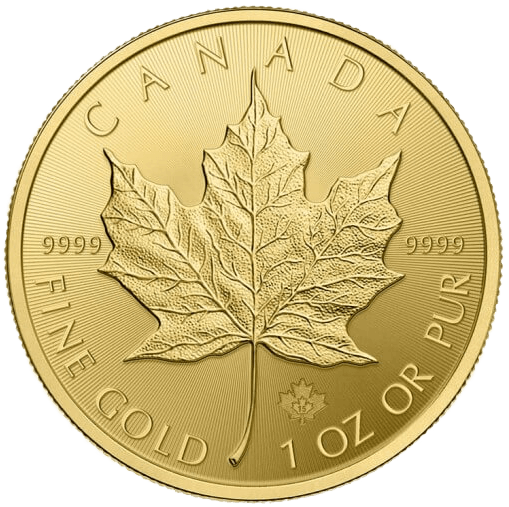 Reverse of the 1oz Canadian Maple Leaf Gold Coin