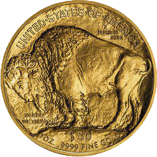 Reverse of 1oz American Buffalo Coin Gold