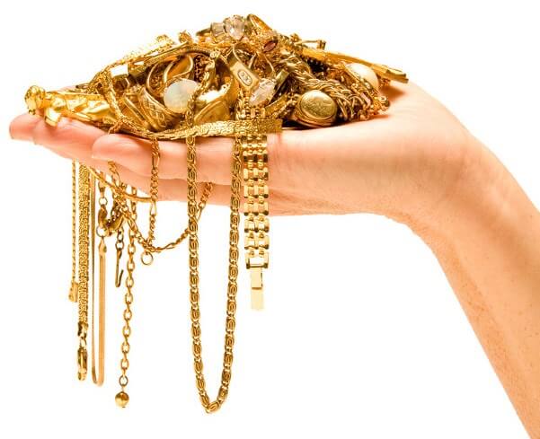 Pile of gold jewellery