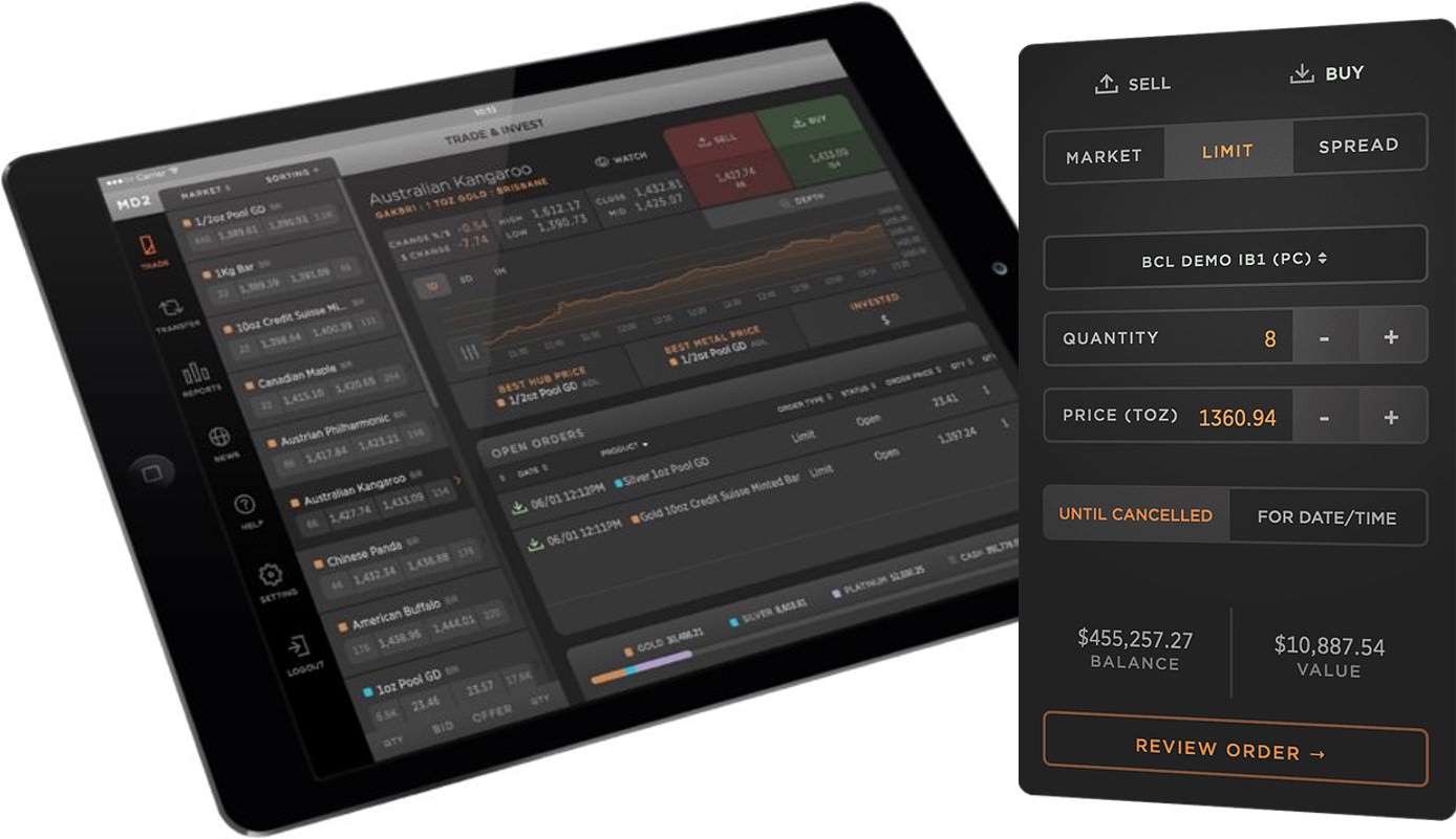 Physical precious metals trading platform